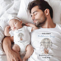 Camiseta 100% algodón personalizada para el Día de Nuestro Primer Padre Conjunto a juego con nombre y fecha Regalo de aniversario del Día del Padre para la familia