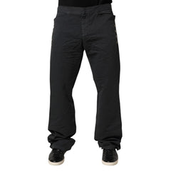Men's Straight Fit Denim Jeans Black Cotton Elastane