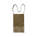 Men's Beige Calf Leather Bos Taurus Shoulder Bag
