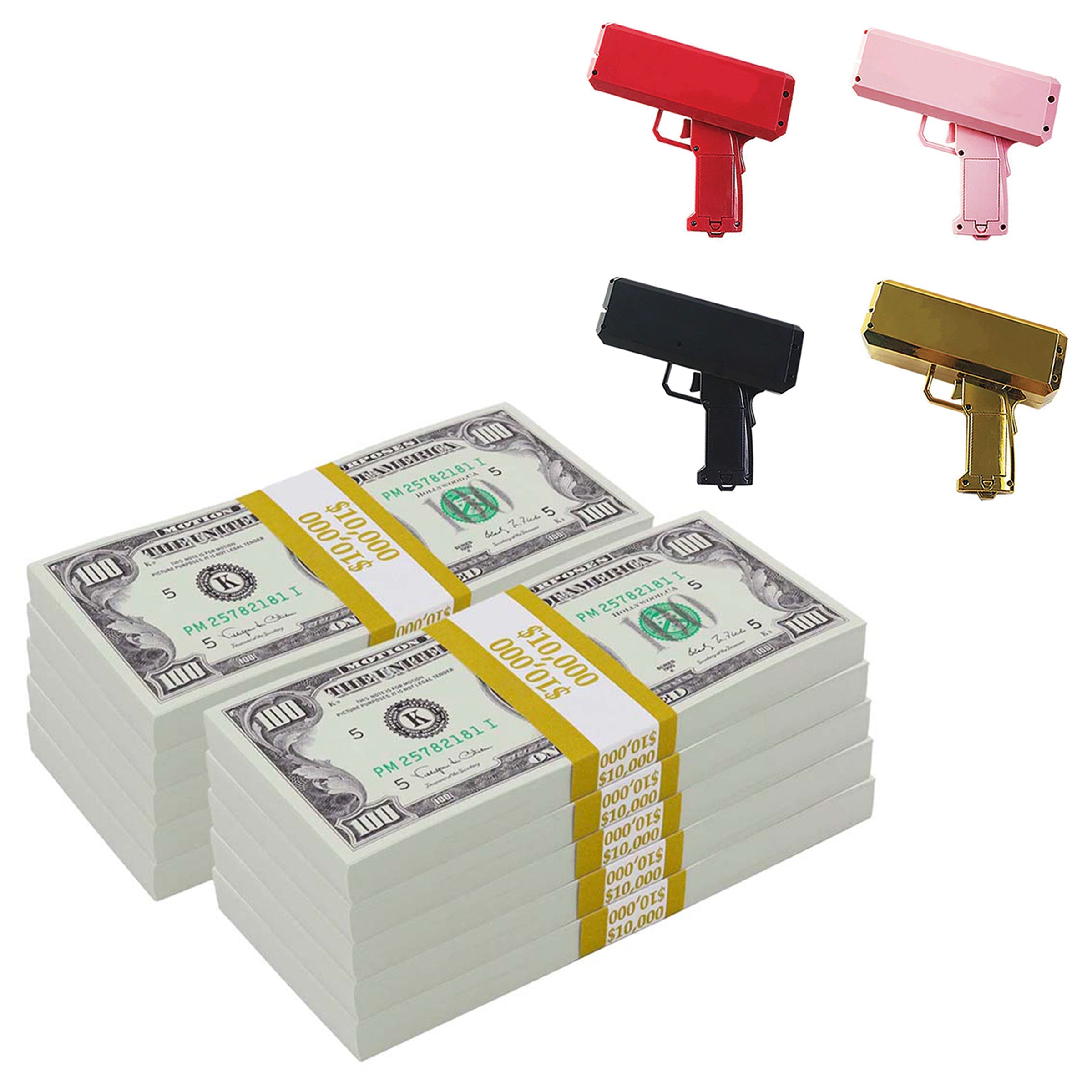 $100,000 1990 Series Stacks with Money Gun By Prop Money Inc.