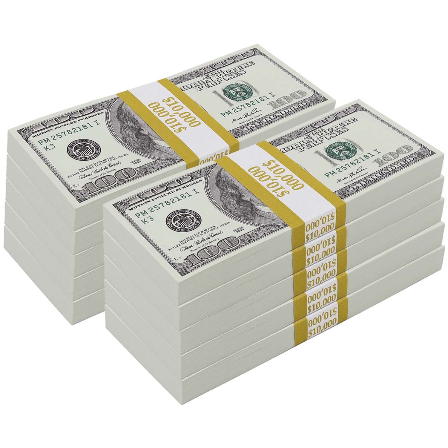 $100,000 BLANK FILLER 2000 Series Stacks By Prop Money Inc.