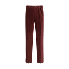 Men's Bordeaux Cotton Casual Pants