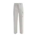 Men's Silver Cotton Cargo Pants