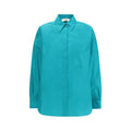 Women's Blue Silk Dress Shirt