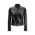 Women's Black Cotton Full-Length Jacket Clothing