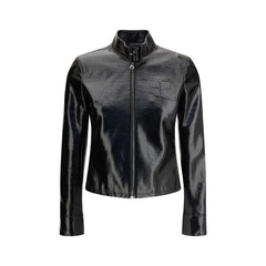 Women's Black Cotton Full-Length Jacket Clothing