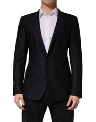 Women's Black Martini Single Breasted Jacket Blazer Virgin Wool Clothing