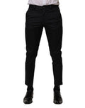 Men's Cotton Dress Trousers Navy Elastane