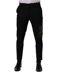 Men's Cotton Cargo-Pocket Trousers Black