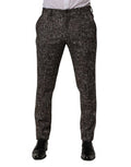 Men's Wool Plaid Dress Trousers Brown Alpaca Nylon