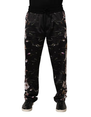 Men's Floral Print Chinos Black