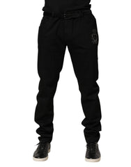 Black Sacred Heart Skinny Men Denim Jeans Cotton Elastane Clothing