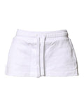 Women's White Cotton Blend Mid Waist A-Line Mini Skirt Co+pl
