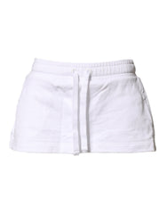Women's White Cotton Blend Mid Waist A-Line Mini Skirt Co+pl
