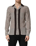 Men's Polka Dot Silk Shirt White