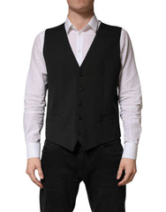 Black Wool Dress Men Formal Waistcoat Vest Virgin