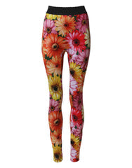 Women's Multicolor Floral Leggings Stretchwaist Pants Elastane+polyamid+polyester
