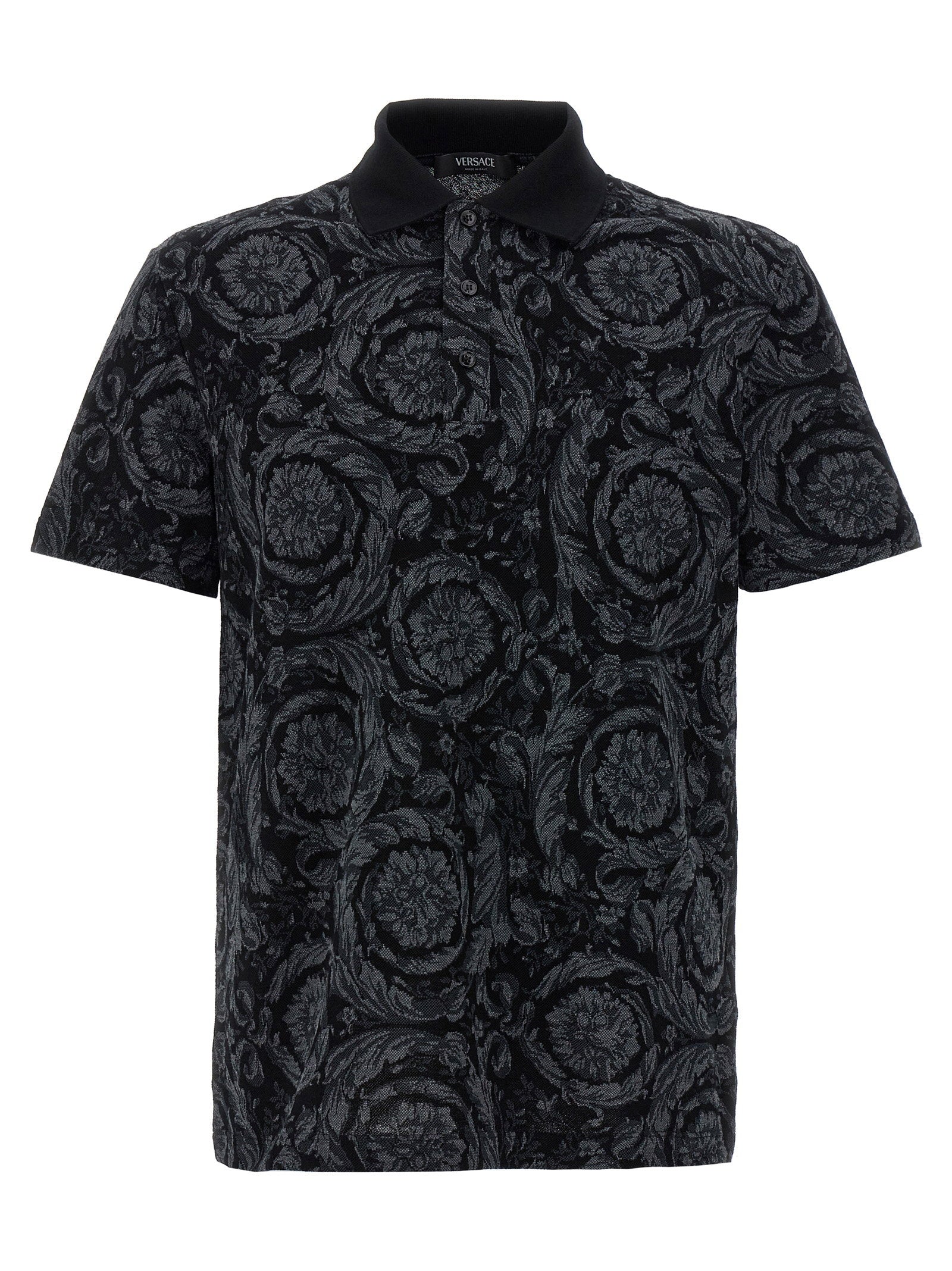 Versace Baroque Polo Shirt — Black