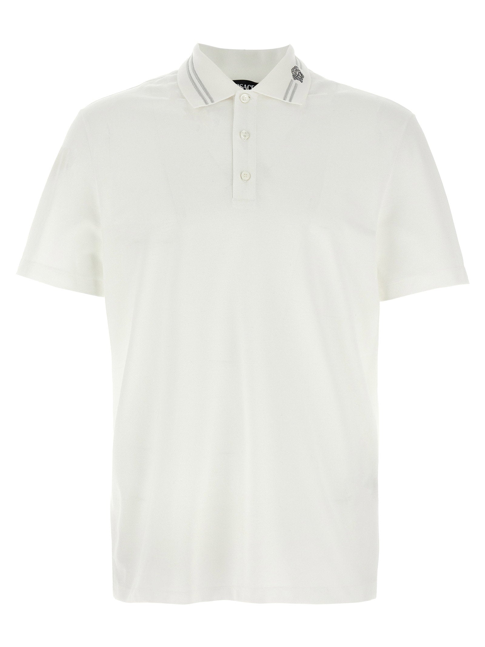 Versace Medusa Embroidery Polo — White