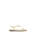 Women's Gold Calf Leather Bos Taurus Flat Sandals