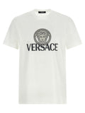 Versace Logo-Printed Cotton T-Shirt — White
