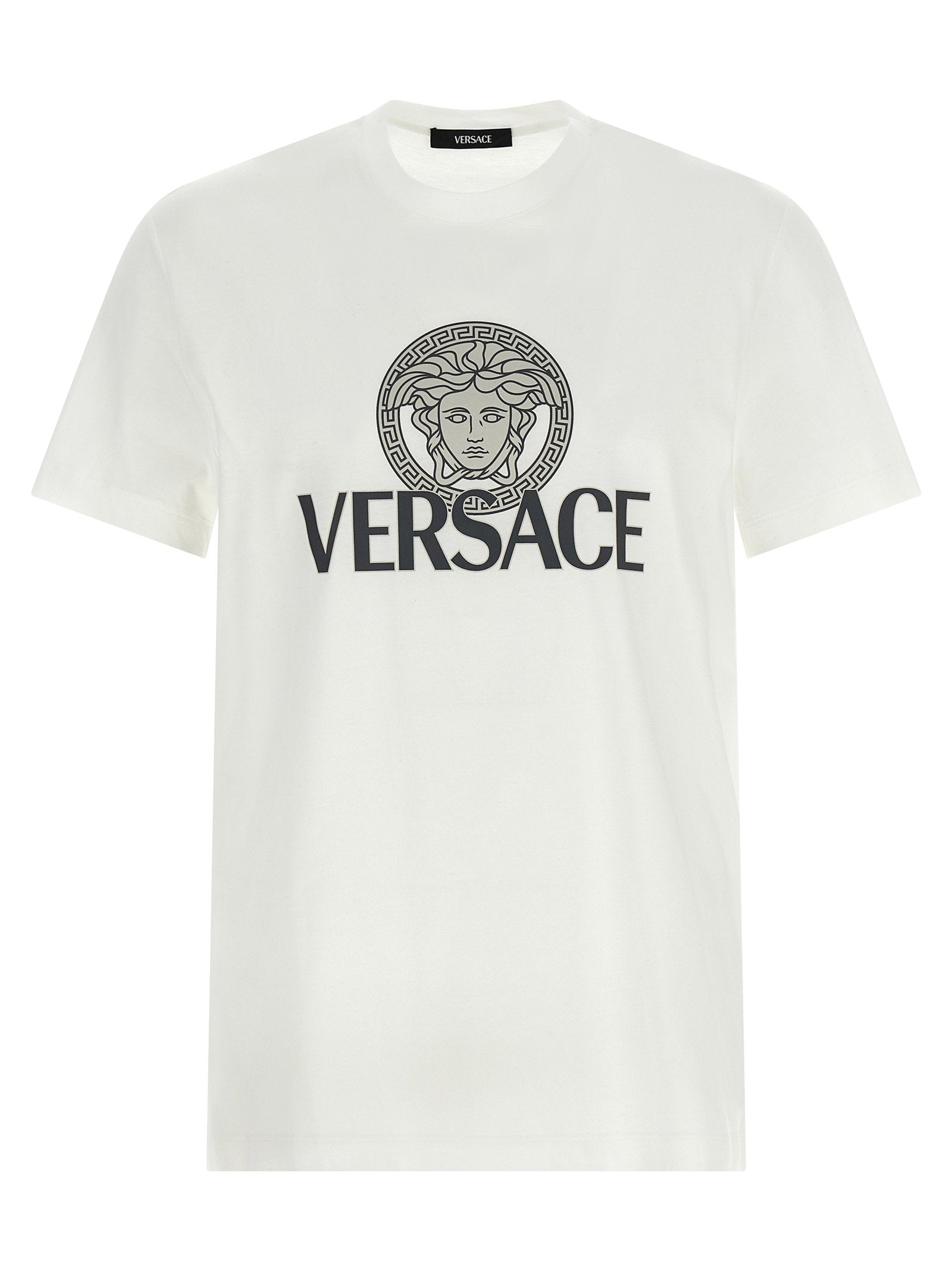 Versace Logo-Printed Cotton T-Shirt — White