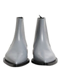 Men's Light Gray Chelsea Short Ankle Boots Shoes Leather