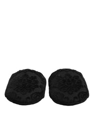 Men's Logo-Embroidered Fabric Slipper Black