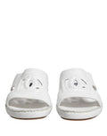 Men's Cutout Logo Rubber Slipper White