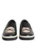 Men's Black Leather Signature Figures Sneakers Shoes