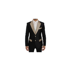 Men's Black Silk Blazer Clothing
