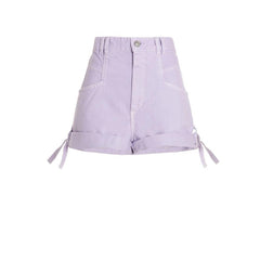 Women's Purple Cotton Shorts