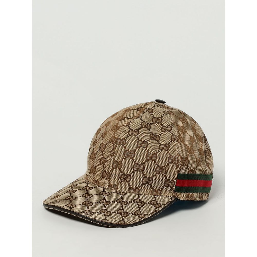 Beige Cotton And Leather Cap (Baseball Hat)