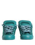Teal Portofino Men Low Top Sneakers Shoes Leather
