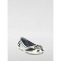 Women's Silver Leather Ballet Flats