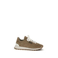 Women's Beige Calf Leather Bos Taurus Platform Sneakers