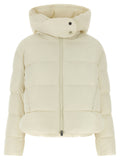Pinko Quilted Down with Hood Down Jacket — Ivory