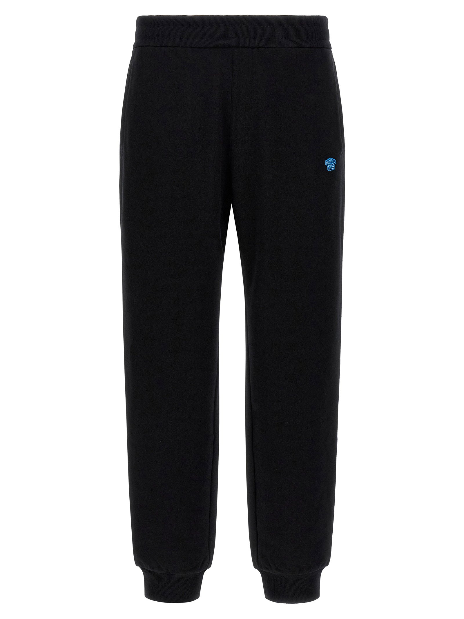 Versace Logo-Embroidered Cotton Joggers — Black