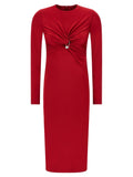 Versace Safety Pin Embellished Dress — Red
