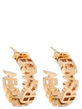 Versace Logo-Embossed Earrings — Gold