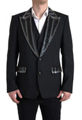 Men's Black Wool Two-Piece Suit
