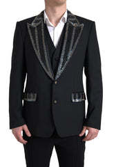 Men's Black Wool Two-Piece Suit