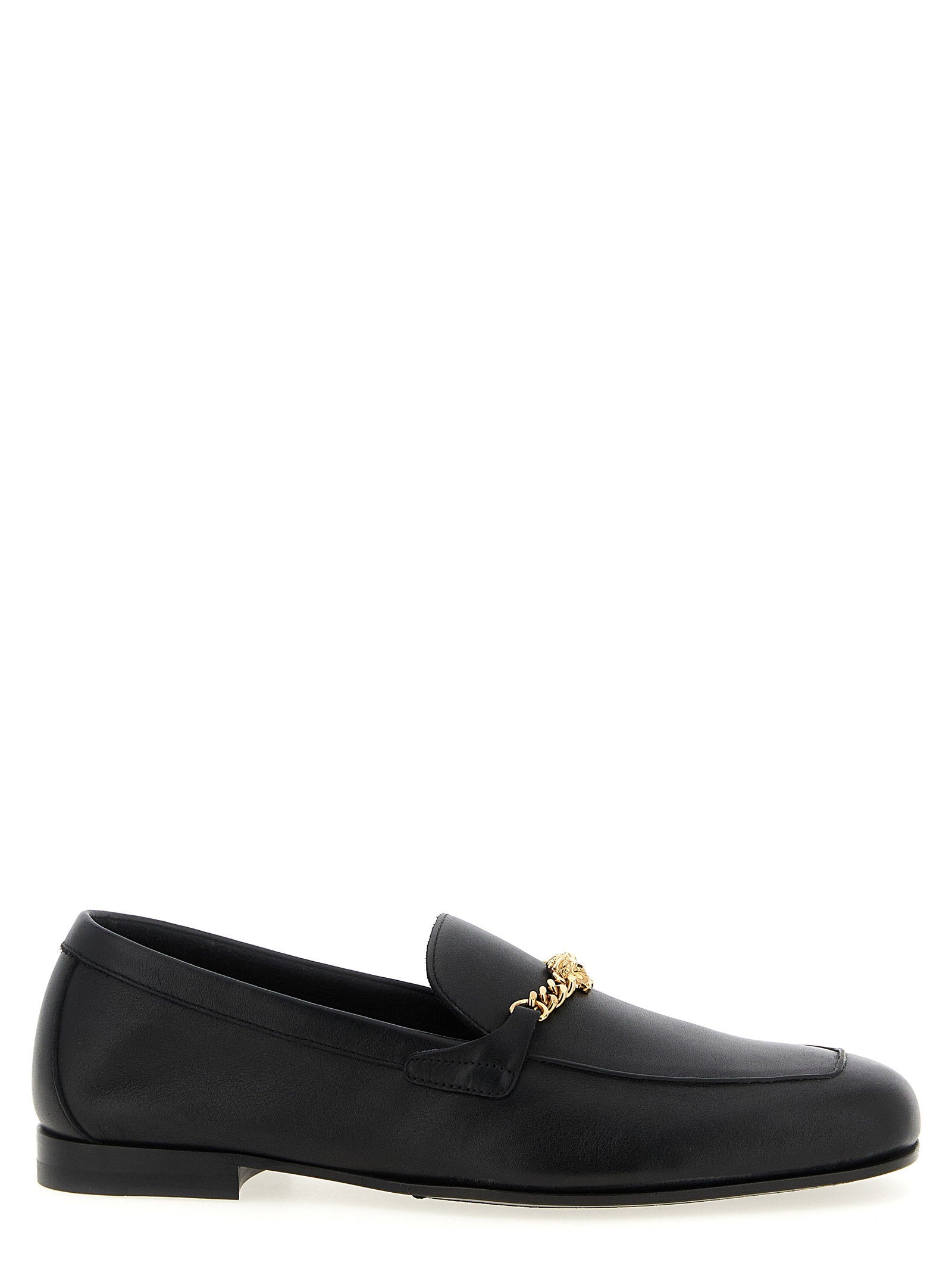Versace Chain Medusa Detail Loafer — Black