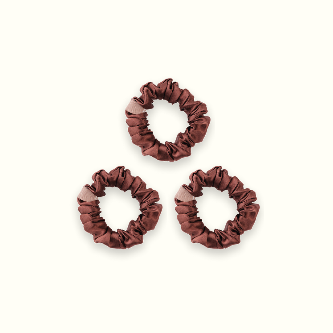 Lot de 3 Chouchous 100 % Soie - Le Petit - Moka