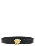 Versace Gold Medusa Buckle Belt — Black