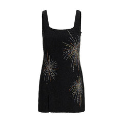 Women's Black Nylon Casual Dress