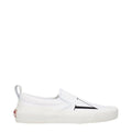 Men's White Fabric Slip-On Loafers