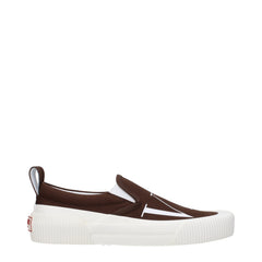 Men's Brown Fabric Slip-On Loafers