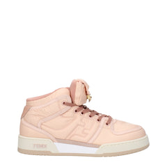 Women's Pink Nylon High Top Sneakers
