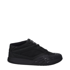 Men's Black Fabric Low Top Sneakers